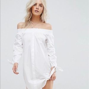 New Look White Off the Shoulder Dress